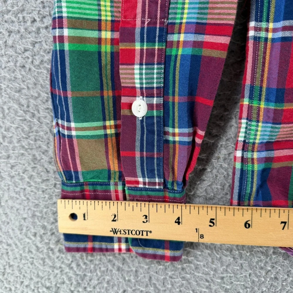 Polo Ralph Lauren Classic Fit Madras Plaid Button Down Shirt Multi Color Mens M